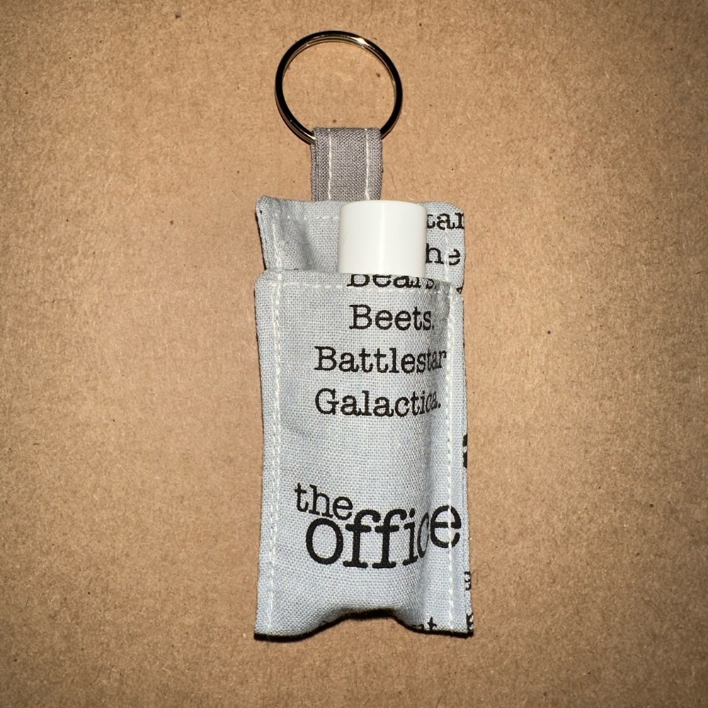 Handmade lip balm holder keychain- The Office print